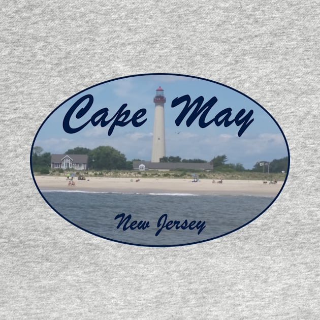 Cape May Lighthouse Photo Oval Design by dodgemdesigns